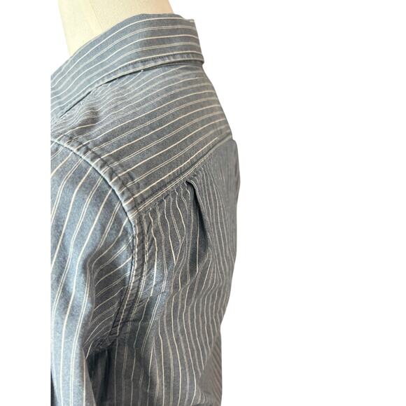 Abercrombie & Fitch Muscle Denim Striped Button Up Shirt Men's Size S Irregular - Picture 6 of 11
